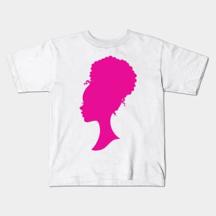 Hot Pink Black barbie silhouette Kids T-Shirt